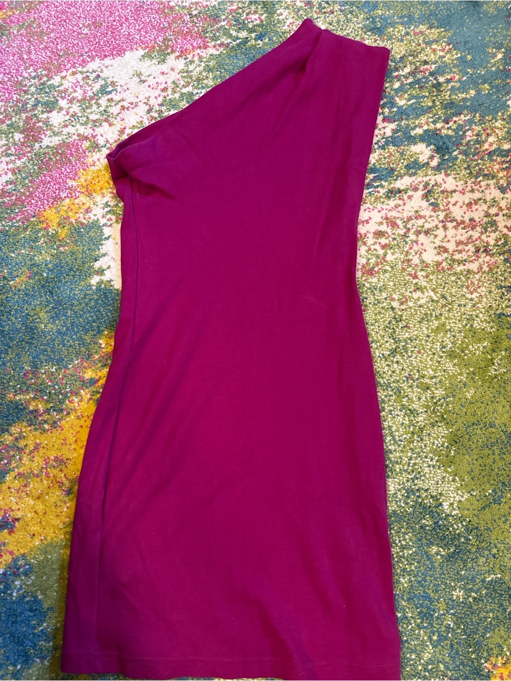 American Apparel One-Shoulder Raspberry Bodycon Dress